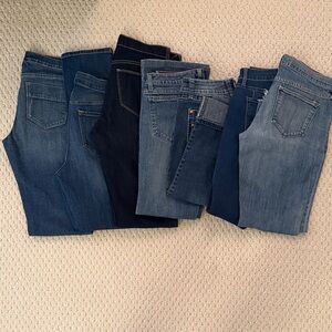 Women's Blue Jeans Collection Lot of 7 Mixed Boot Cut Straight Capri Small